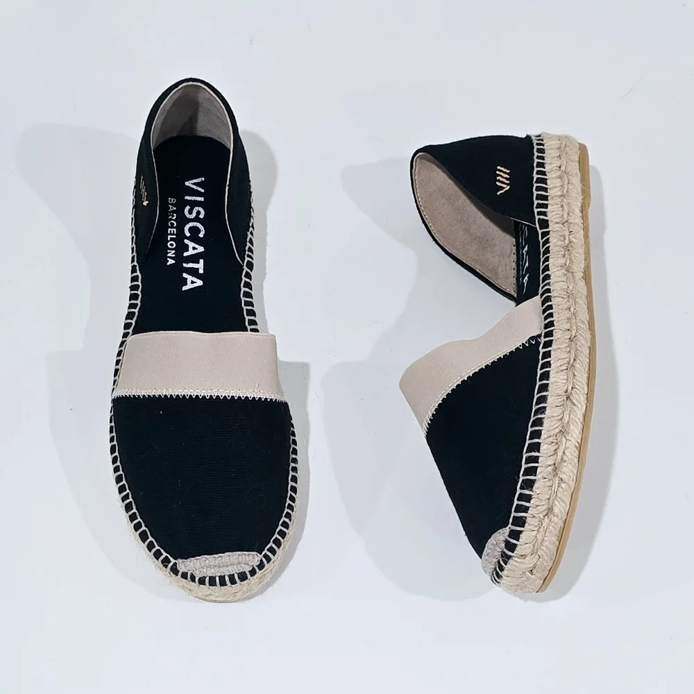 New! Viscata Ventosa Black Flat Espadrille